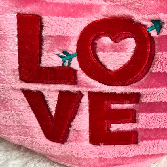 Heart Shaped Valentines Pink Pillow - Picture 3 of 3